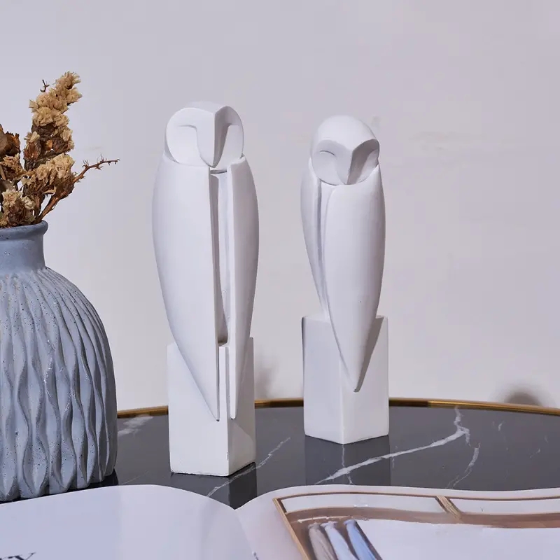 Interior Design Home - Minimalist Owll Statue Sculpture Animal Decorative