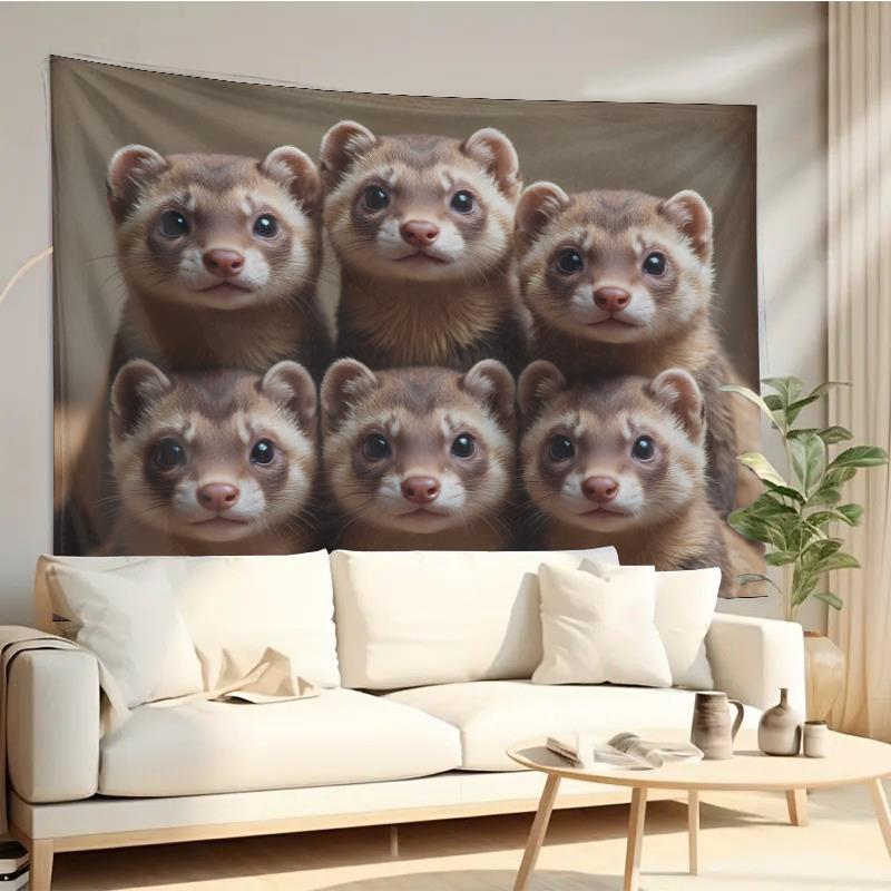 Cute Ferret Group Tapestry Wal - Interior Design Home recension och pris