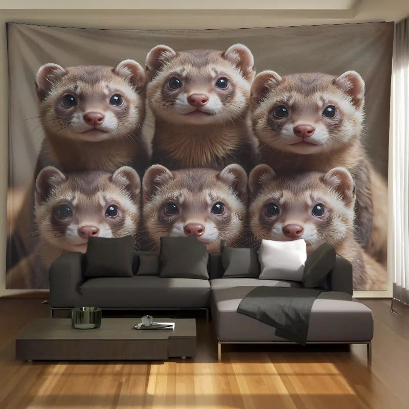 Cute Ferret Group Tapestry Wal - Interior Design Home recension och pris