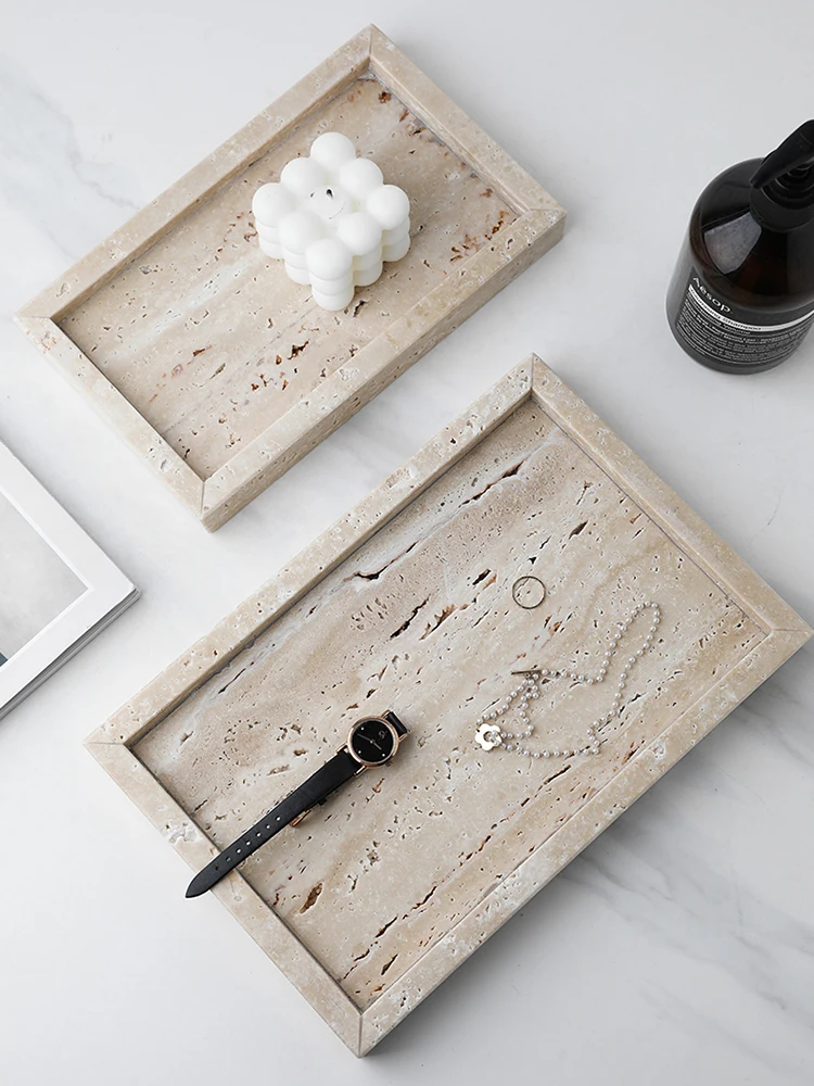 Minimalism Marble Tray for Per - Travertine Tray Oval recension och pris
