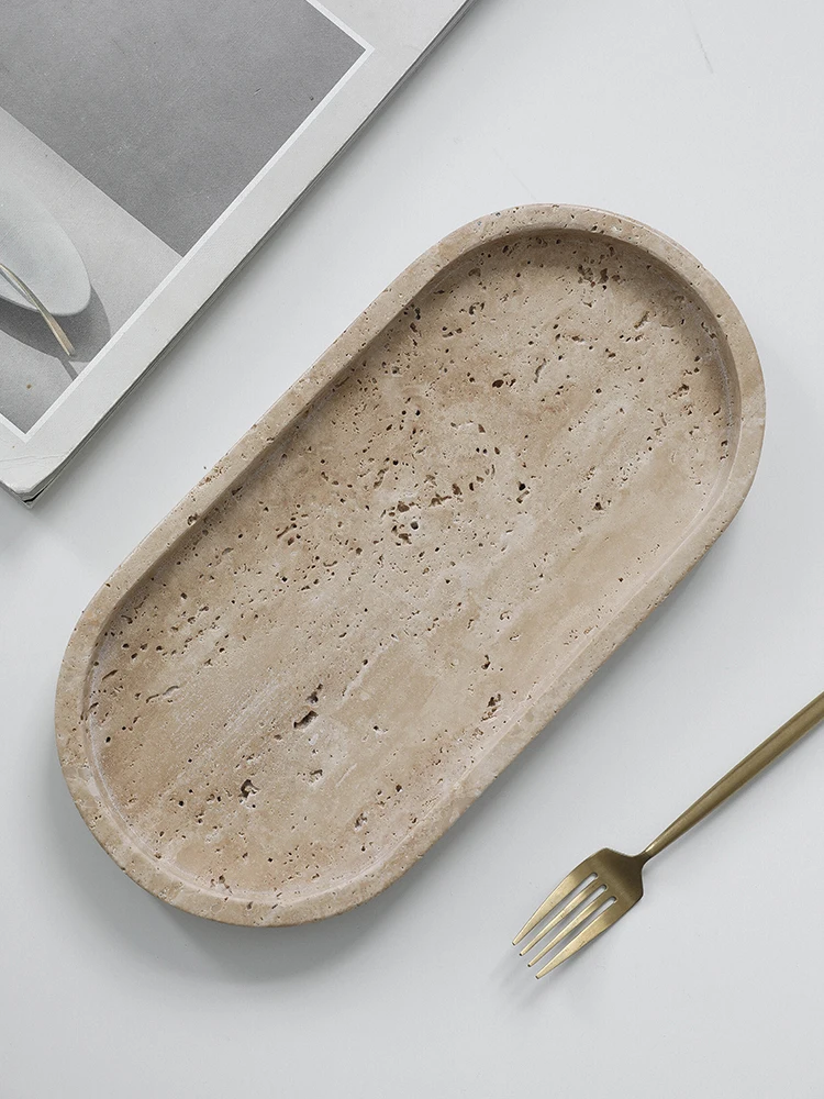 Minimalism Marble Tray for Per - Travertine Tray Oval recension och pris