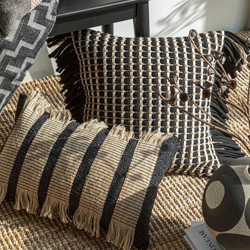 Premium Thick Woven Cushion Co - Textured Throw Natural recension och pris