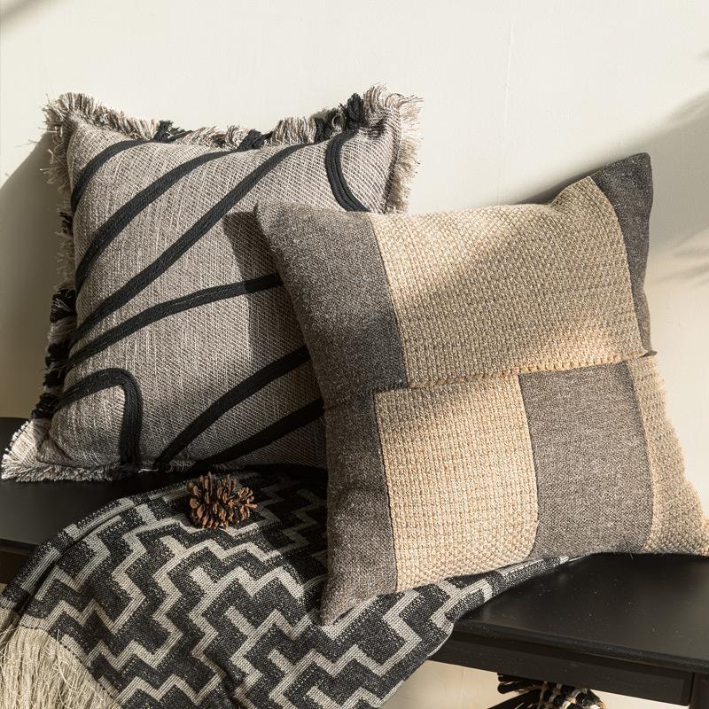 Premium Thick Woven Cushion Co - Textured Throw Natural recension och pris