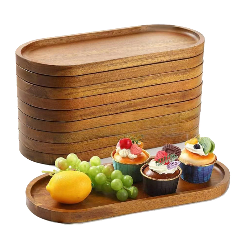 Tableware Solid Wood Food Tray - Travertine Tray Oval recension och pris
