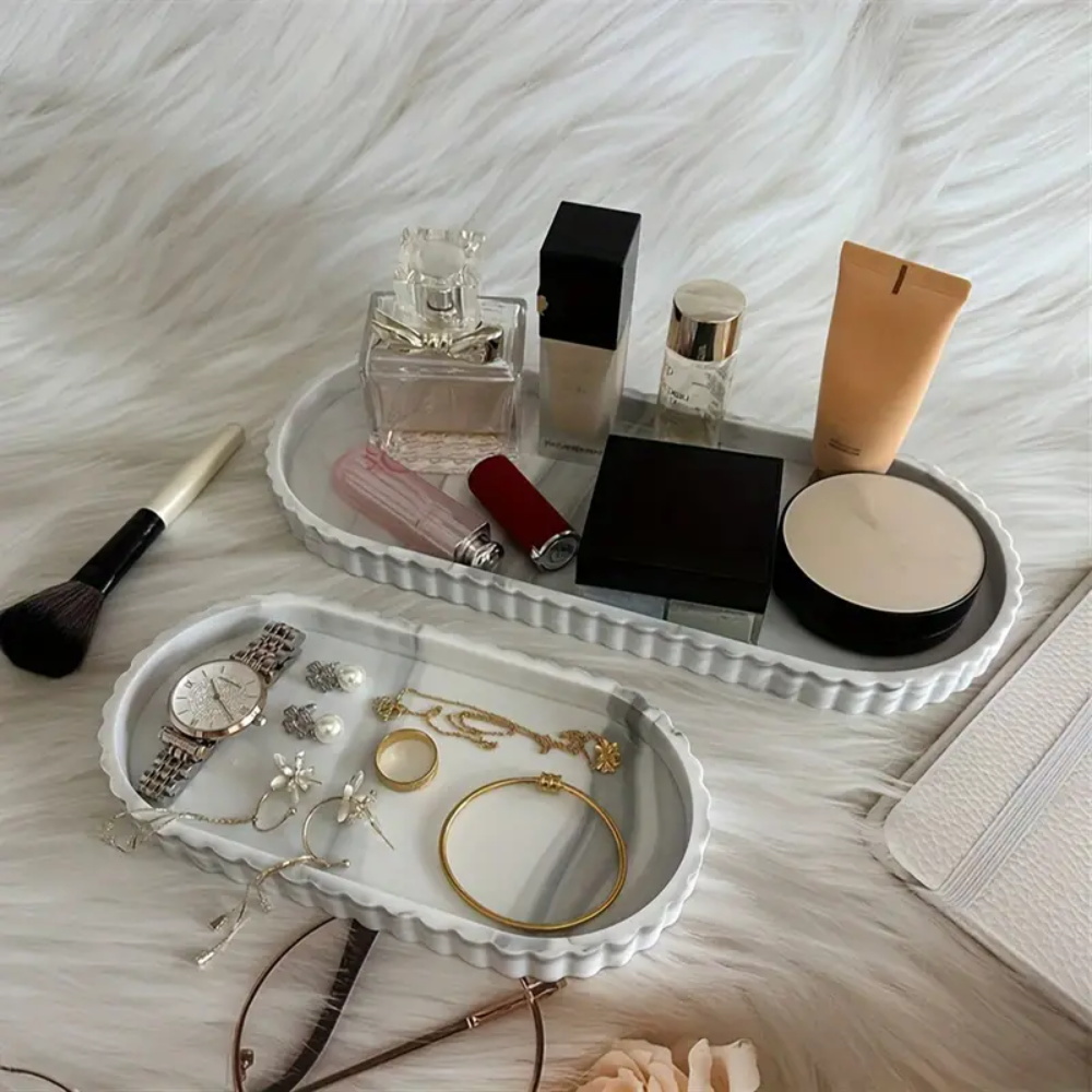 1-Piece Oval Vanity Tray, Coun - Travertine Tray Oval recension och pris