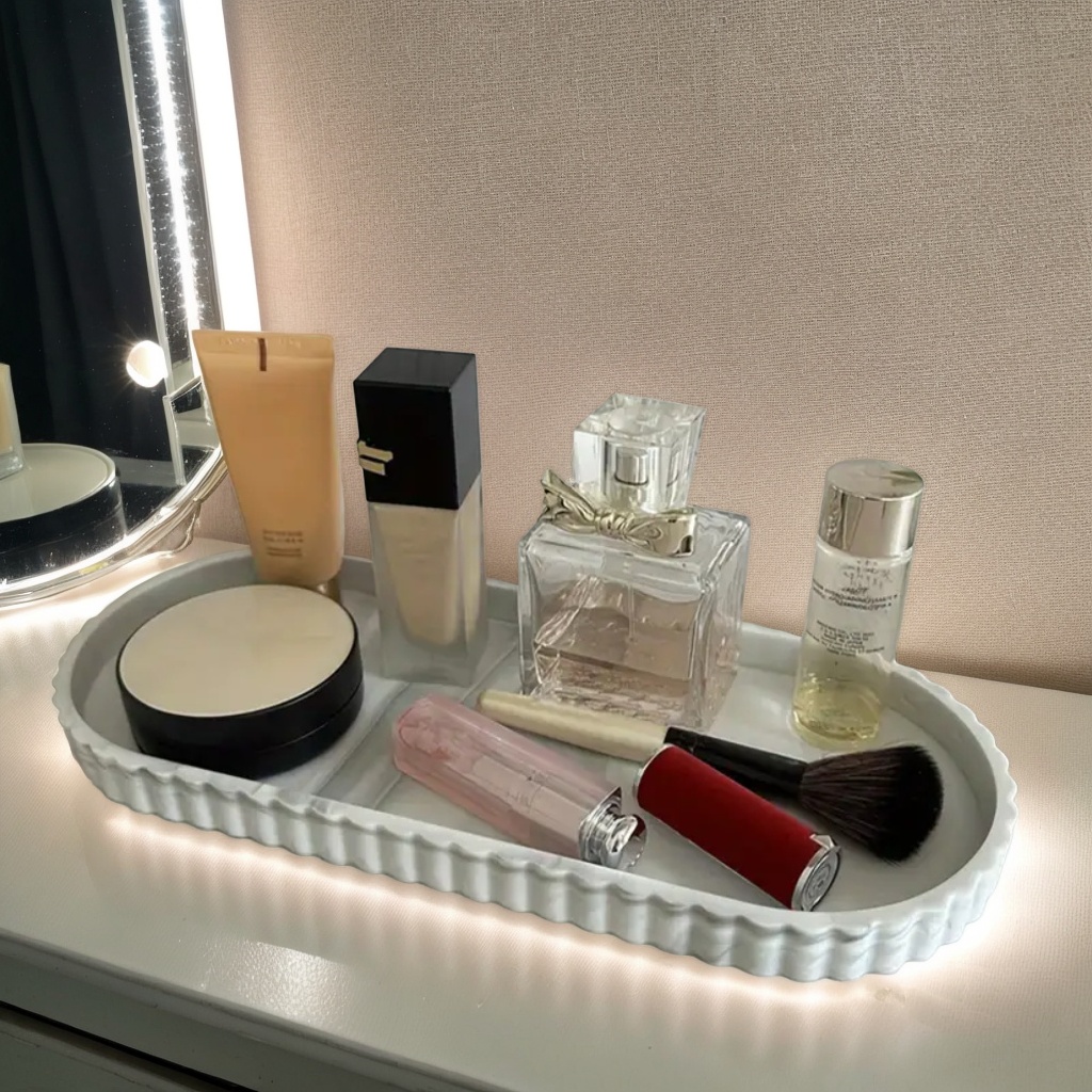 1-Piece Oval Vanity Tray, Coun - Travertine Tray Oval recension och pris