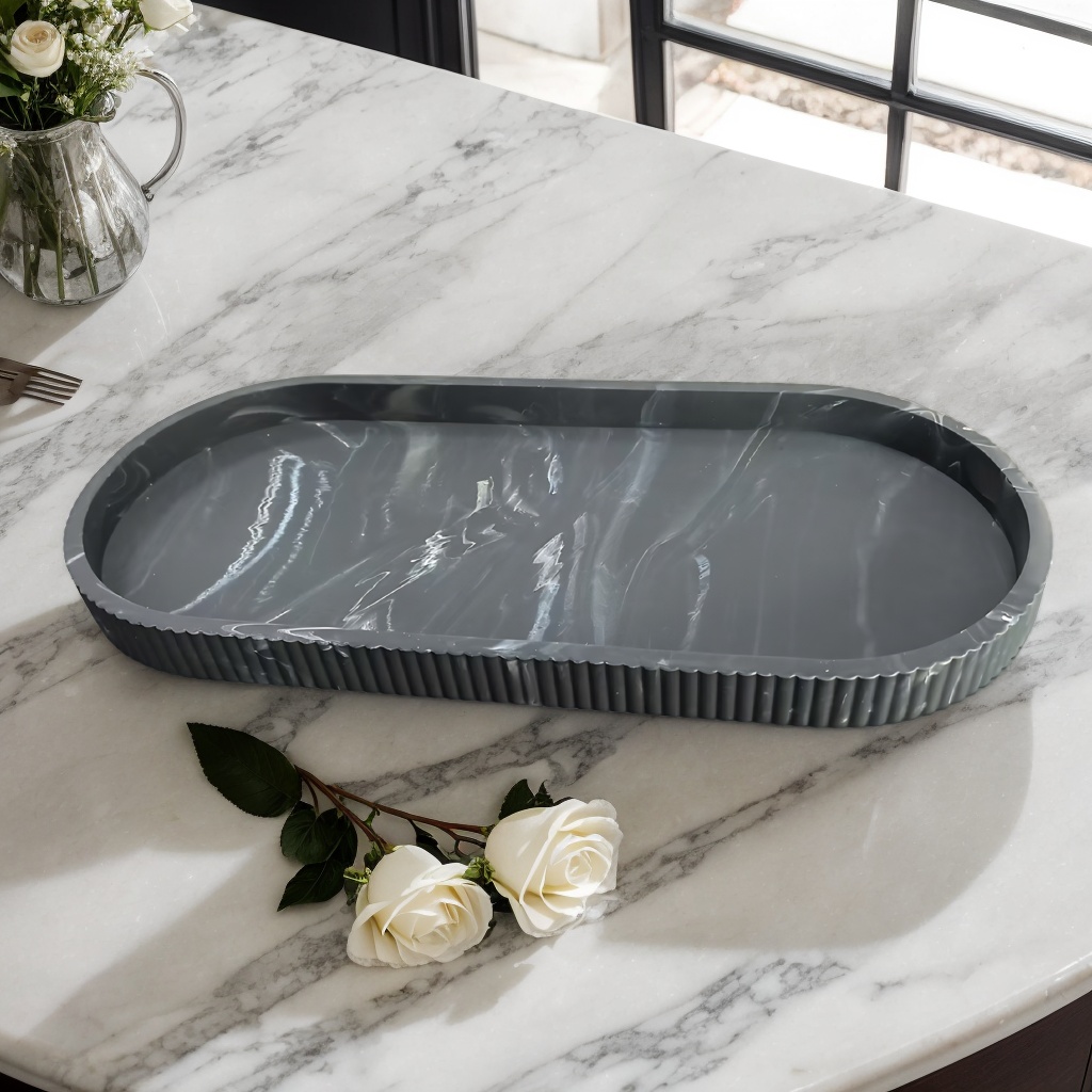 1-Piece Oval Vanity Tray, Coun - Travertine Tray Oval recension och pris
