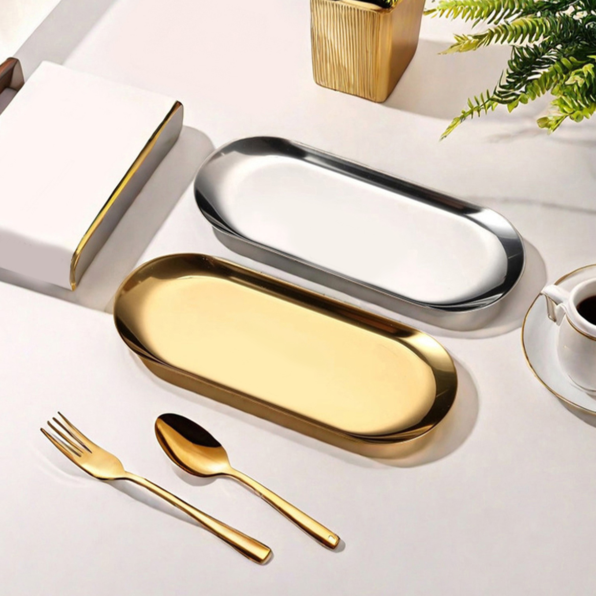 WORTHBUY Nordic Style Oval Ser - Travertine Tray Oval recension och pris