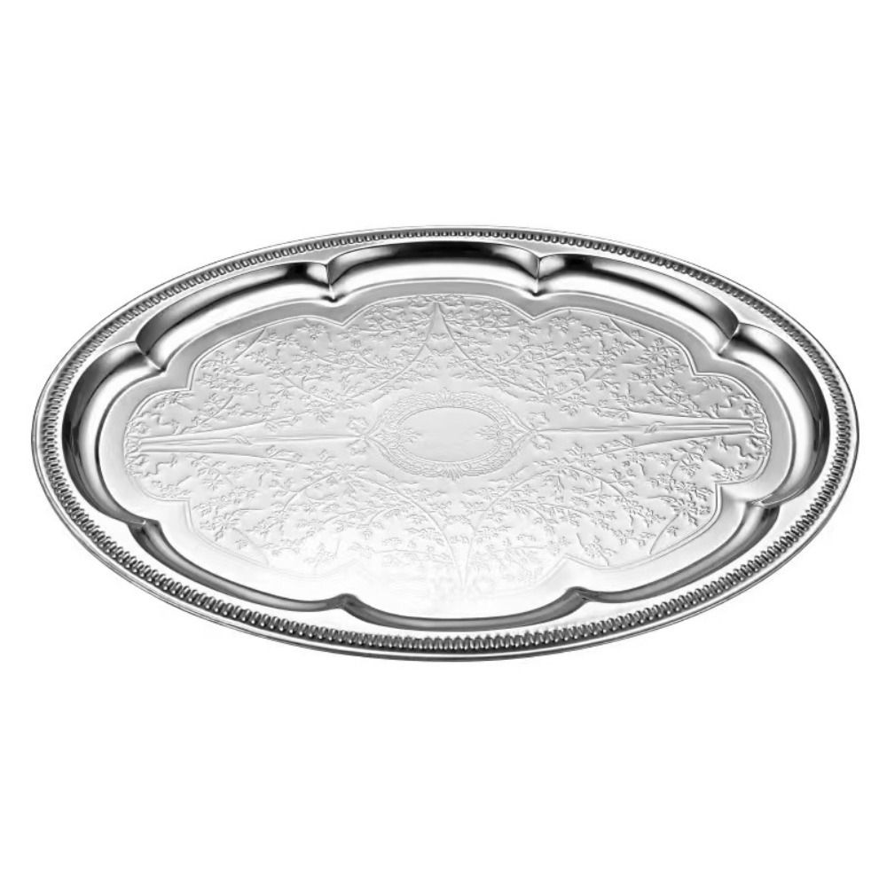 New Embossed Cake Tray Stainle - Travertine Tray Oval recension och pris