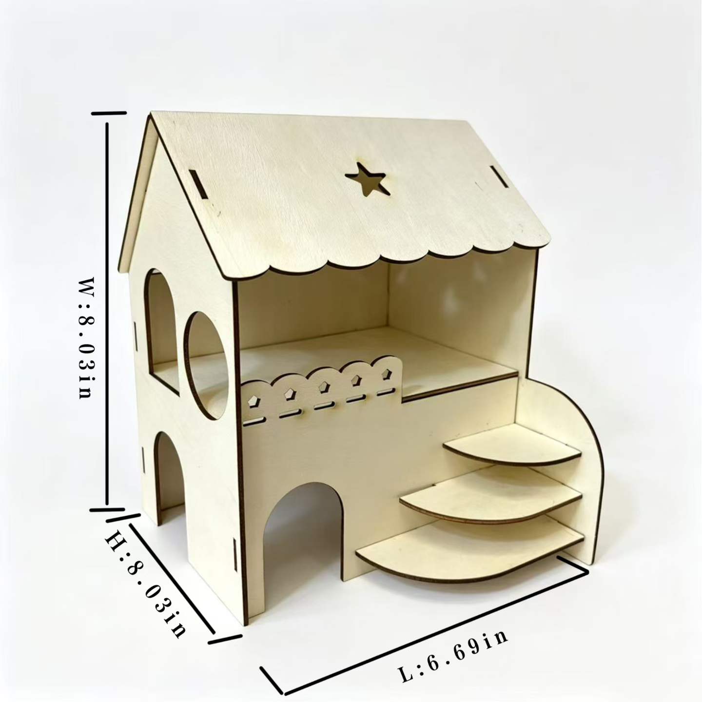 Hamster Two-Story Wooden House - Interior Design Gold recension och pris