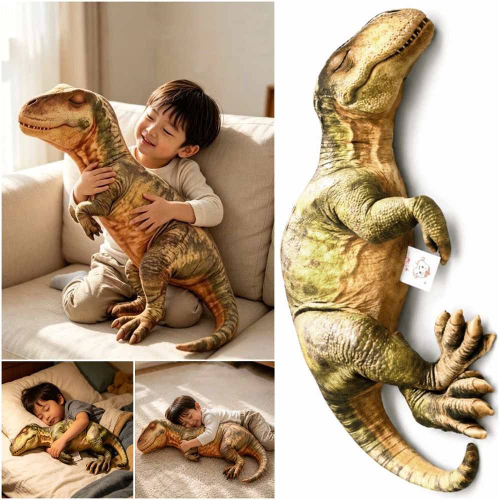 3D Design Dinosaur Pillow Life - Textured Throw Natural recension och pris