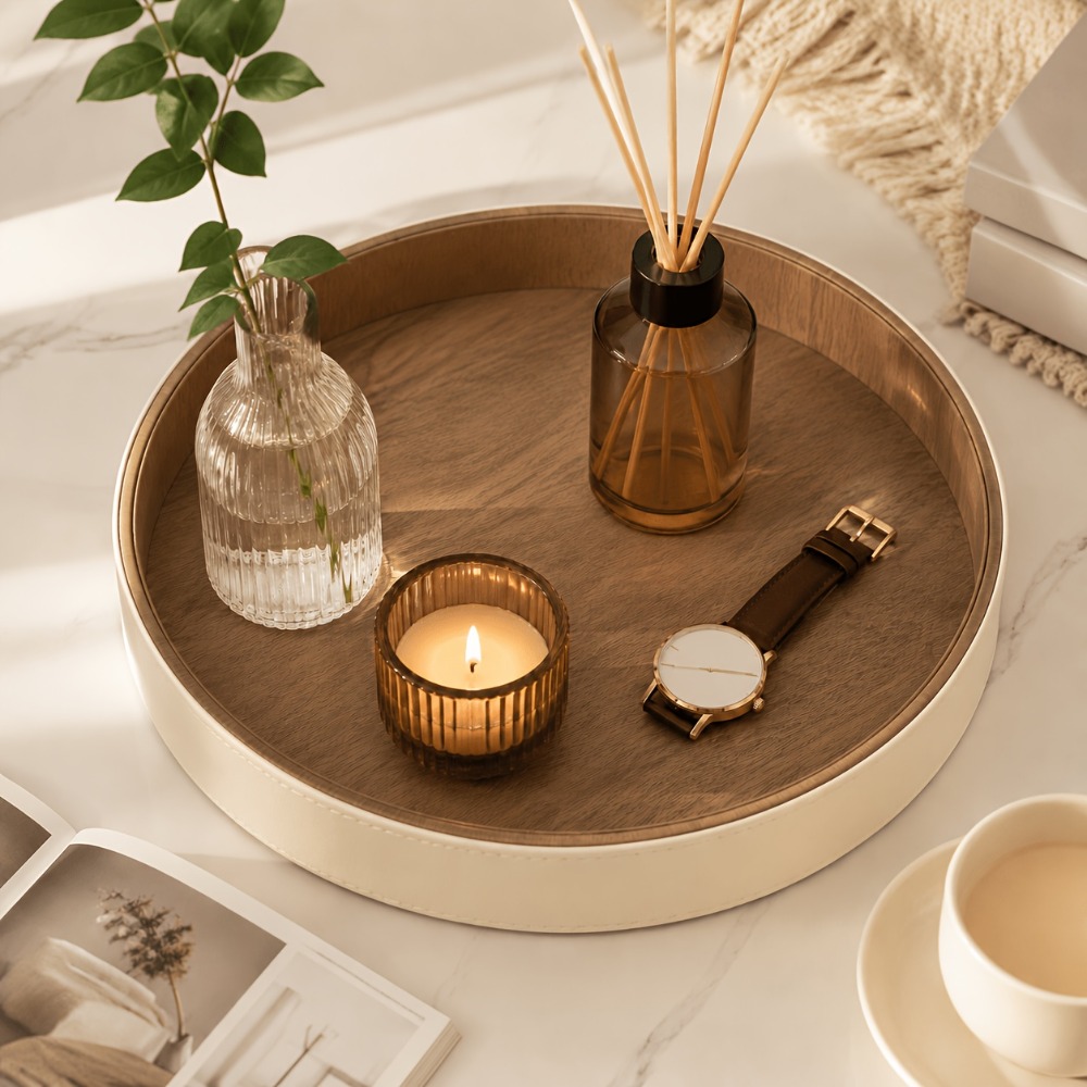 Circular Tray PU Leather Stora - Travertine Tray Oval recension och pris