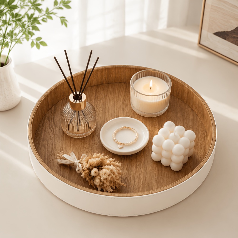 Circular Tray PU Leather Stora - Travertine Tray Oval recension och pris