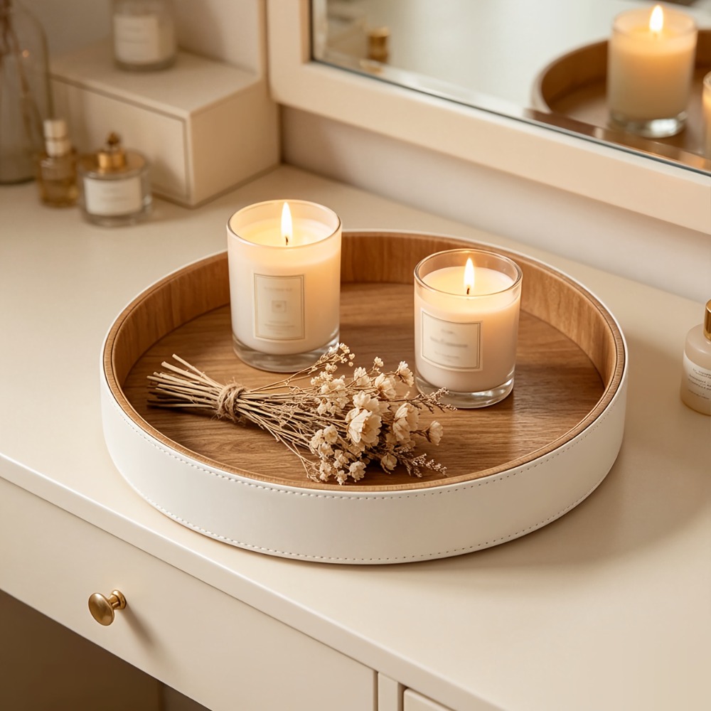 Circular Tray PU Leather Stora - Travertine Tray Oval recension och pris